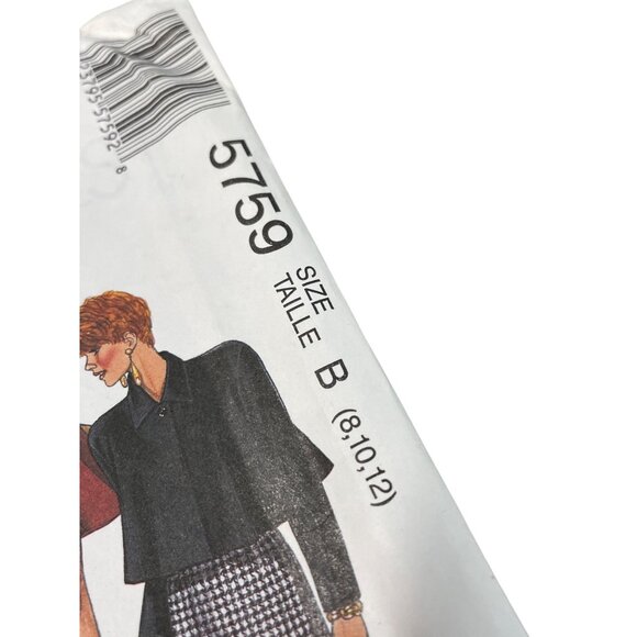 90s McCalls 5759 Misses Unlined Jacket Top & Skirts Sewing Pattern 8-12 UNCUT - Picture 2 of 6